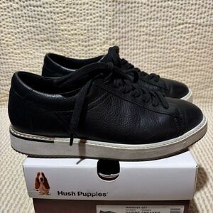 Hush Puppies Sabine Women's Black Leather Sneaker 7.5 Wide